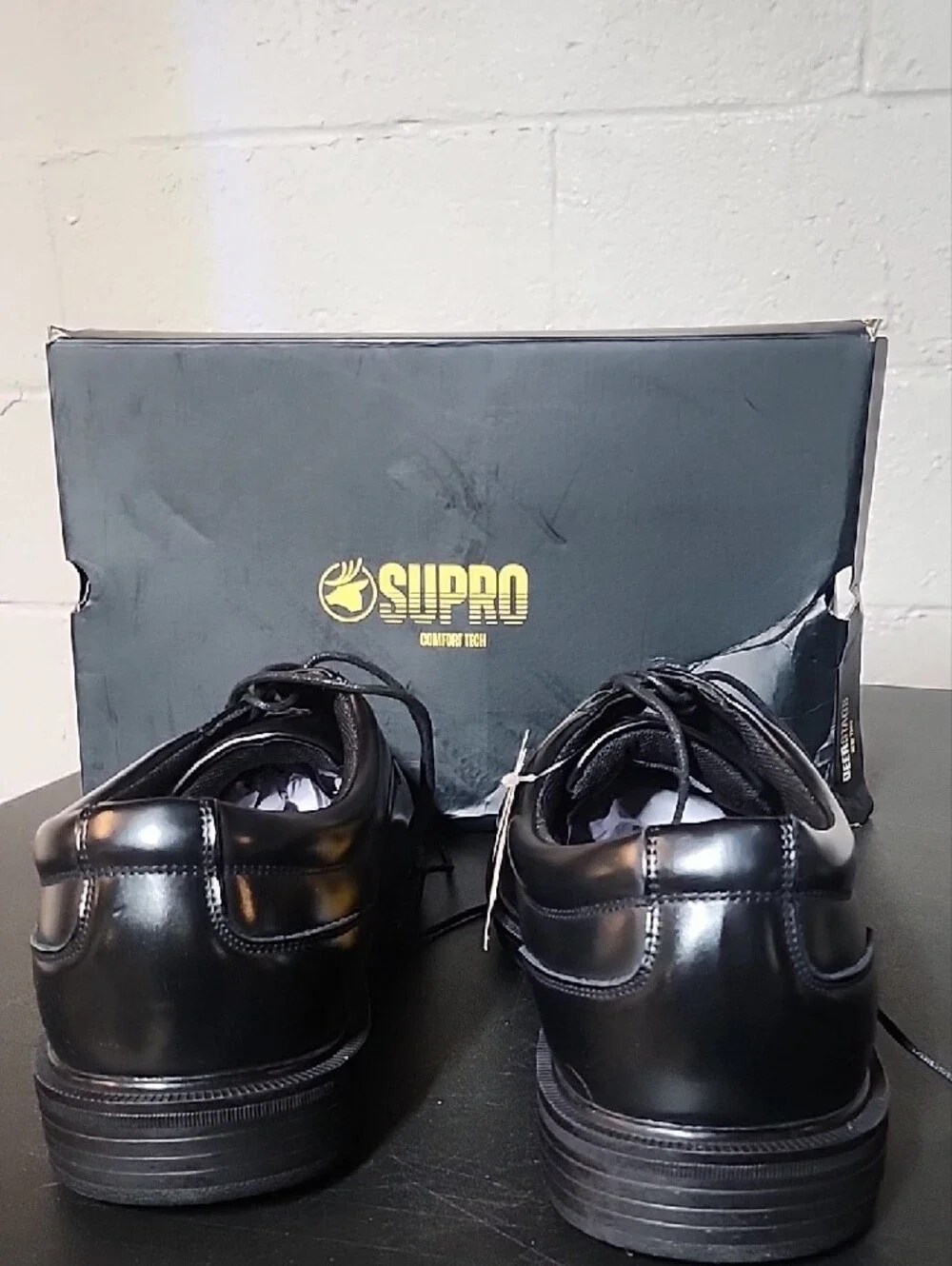Deer Stags Black Lace-Up Oxford Dress Shoes